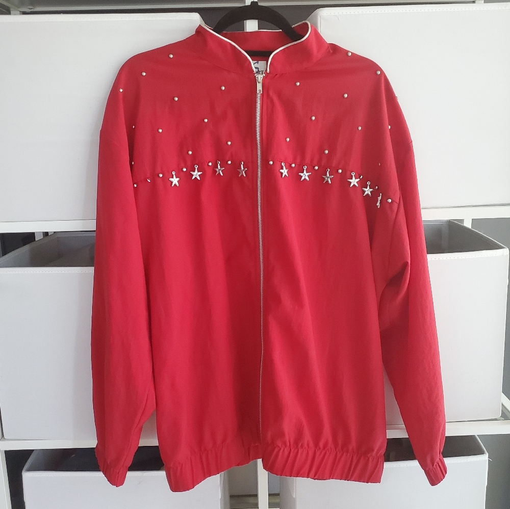 Vintage red zip up sports jacket